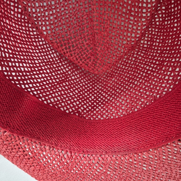 Scala Red Western Straw Hat Country Western Coastal Cowgirl - OSFA - Picture 9 of 10